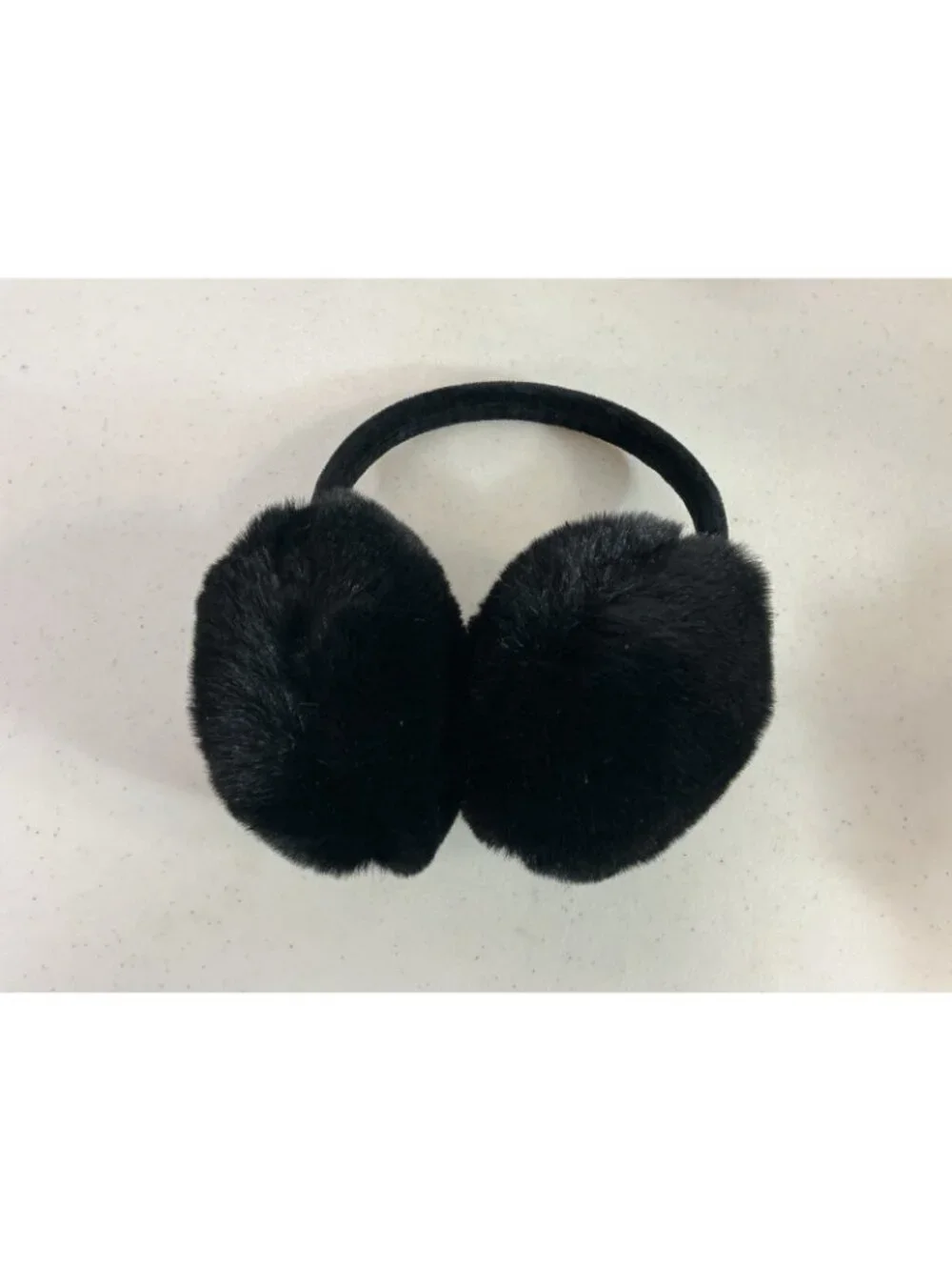 Large Black Puffy Earmuffs Womens One Size New